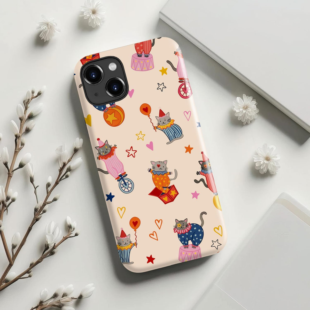 DEENAKIN for iPhone 14/iPhone 13 Case,Cute Floral,Trendy Preppy Y2K Designs | Compatible with Magsafe, Dual-Layer Hard Shell + Silicone, Slim Fit Phone Cover with Flower for Women Girls