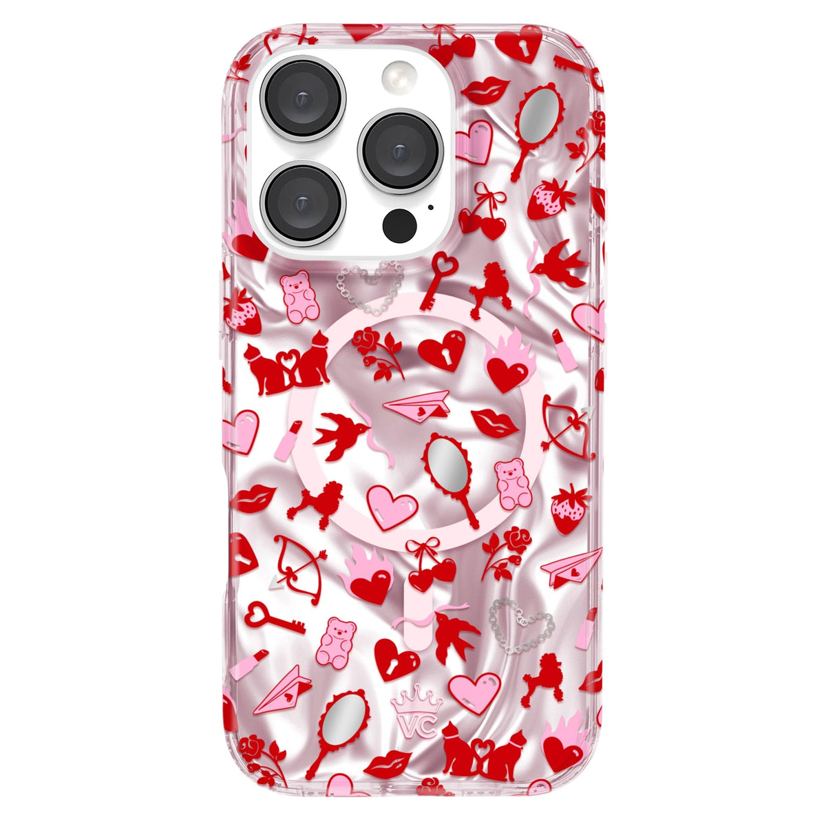 VELVET CAVIAR Christmas Phone Case for iPhone 16 - Compatible with MagSafe [10ft Drop Tested] - Holiday Peppermint Glitter Winter Theme