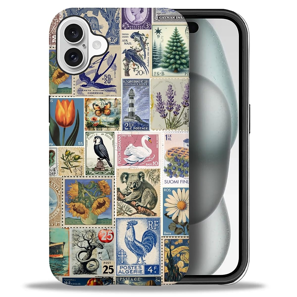 DAIZAG Phone Case Compatible with iPhone 13/14,Christmas Santa Claus Mixed 2 Layer Soft Silicone+Hard PC Ddouble Protection Ultra-Thin Phone Case for iPhone 13/14