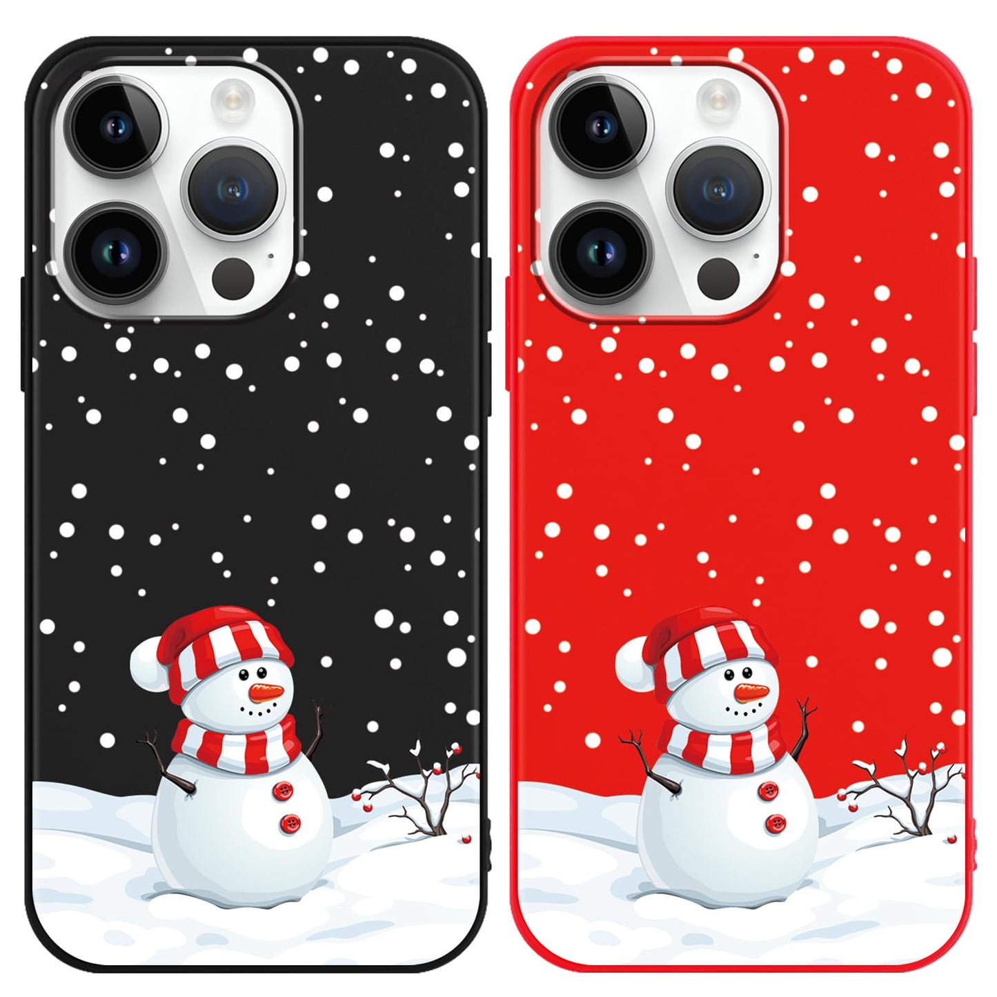 2 Pack Christmas Phone Case for iPhone 16 6.1'', Cute Christmas Tree Pattern Gifts Case with Gingerbread Canes Design Soft TPU Anti-Fall Protective Slim Shockproof Cover for Girl Women Men