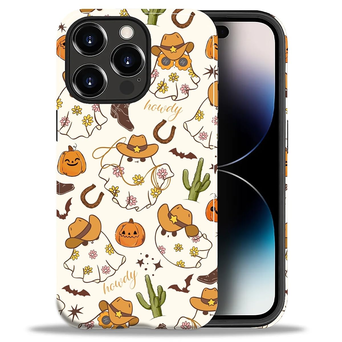 DAIZAG Case for iPhone 13 iPhone 14, Christmas Coffee Snowflake Cane Full-Body Design Hybrid Dual Protection Soft TPU + Hard PC, Shockproof Scratch-Resistant Protective Cover Phone Case for Men Women