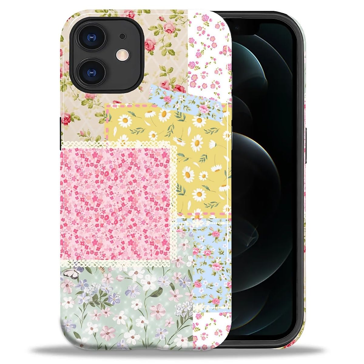 DAIZAG Case for iPhone 13 iPhone 14, Christmas Coffee Snowflake Cane Full-Body Design Hybrid Dual Protection Soft TPU + Hard PC, Shockproof Scratch-Resistant Protective Cover Phone Case for Men Women