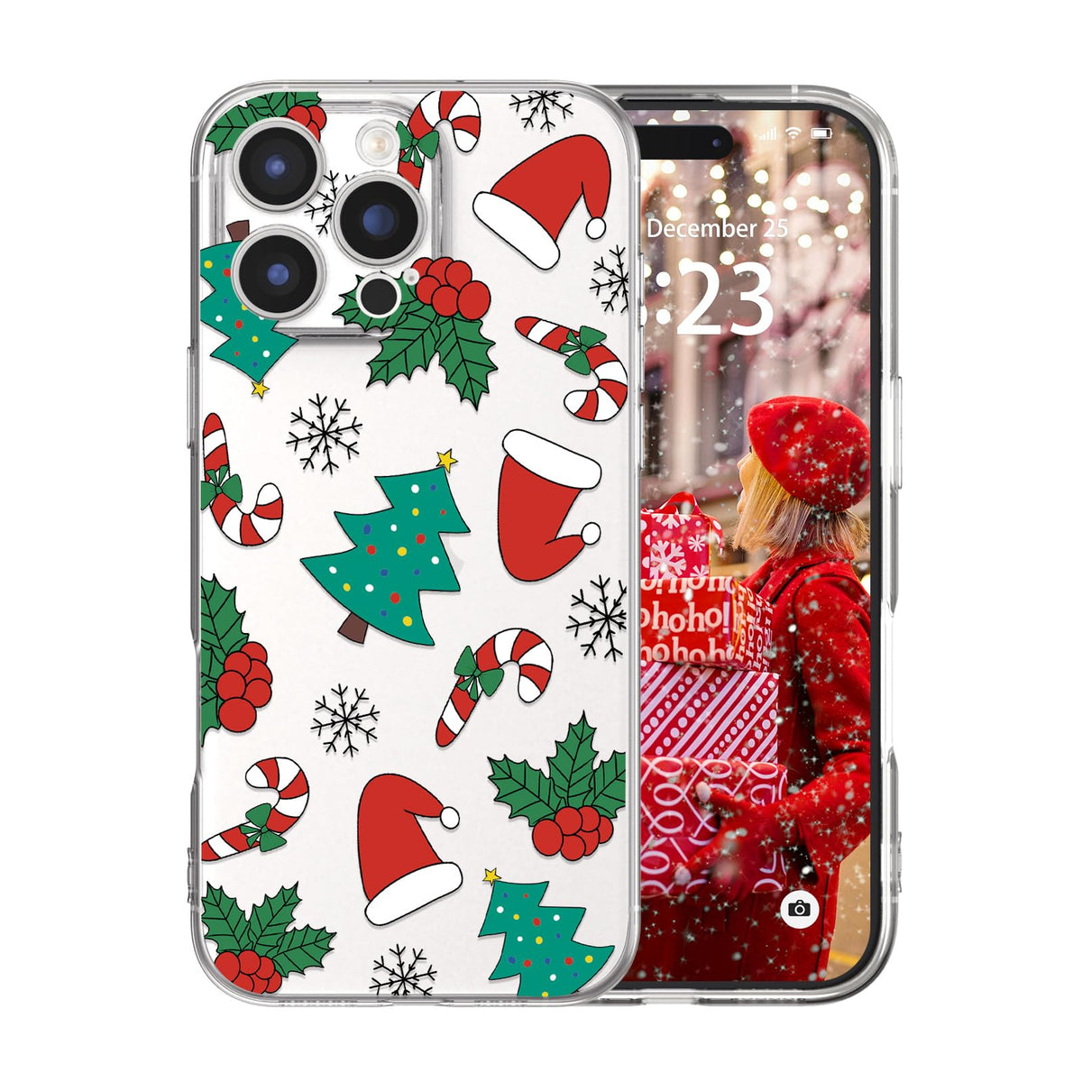 for iPhone 16 Christmas Case Cute Xmas Tree Clear - Gingerbread Man | Xmas Santa Girly Women Girls Kids Snowflakes Candy Winter Holiday Festival Gifts Trendy Soft Protective Cover