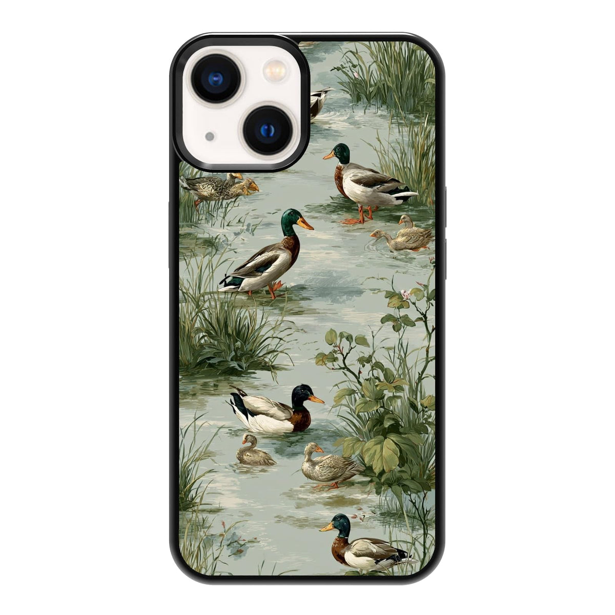 Elegant Forest Green Botanical Leaf and Plant Illustration Phone Case, Shockproof Protective Cover for iPhone 11 12 13 14 15 16 17 Pro Max Plus Mini XR 7 8 SE