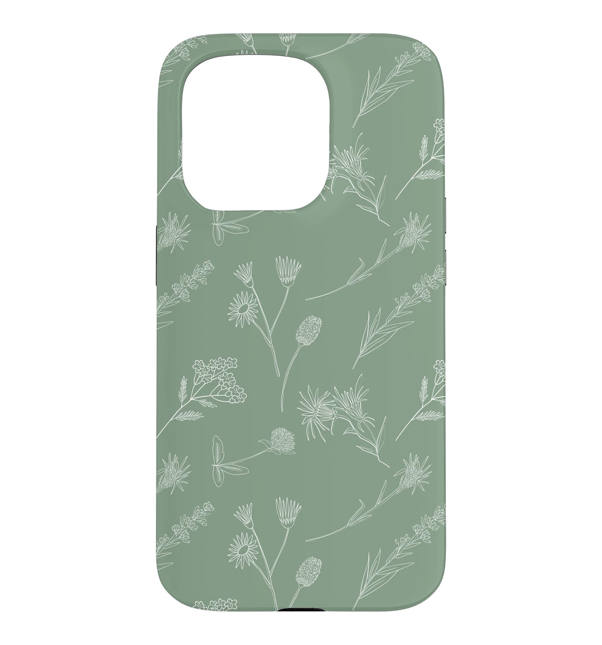 Leaves Botanical Plant Line Art Sage green Wildflower Floral Case for iPhone 16 Pro Max