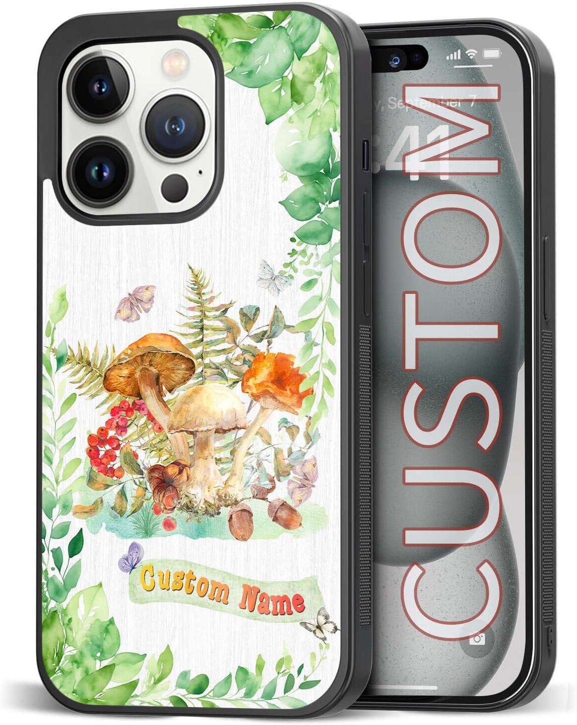 Custom Name Phone Cases for Plant LoverKawaii Wildland Shockproof Cover Case for iPhone 11 12 13 14 15 16 17 Pro Max Plus Mini Xr Xs| for Samsung S20 S21 S22 S23 S24 S25 S26 Ultra Plus FE