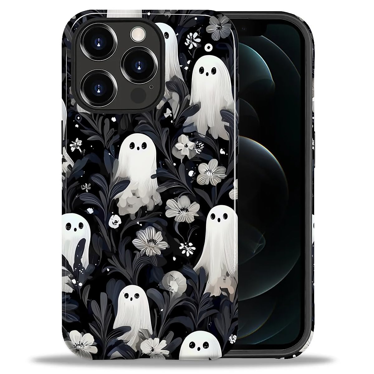 DAIZAG Case for iPhone 13 iPhone 14, Christmas Coffee Snowflake Cane Full-Body Design Hybrid Dual Protection Soft TPU + Hard PC, Shockproof Scratch-Resistant Protective Cover Phone Case for Men Women