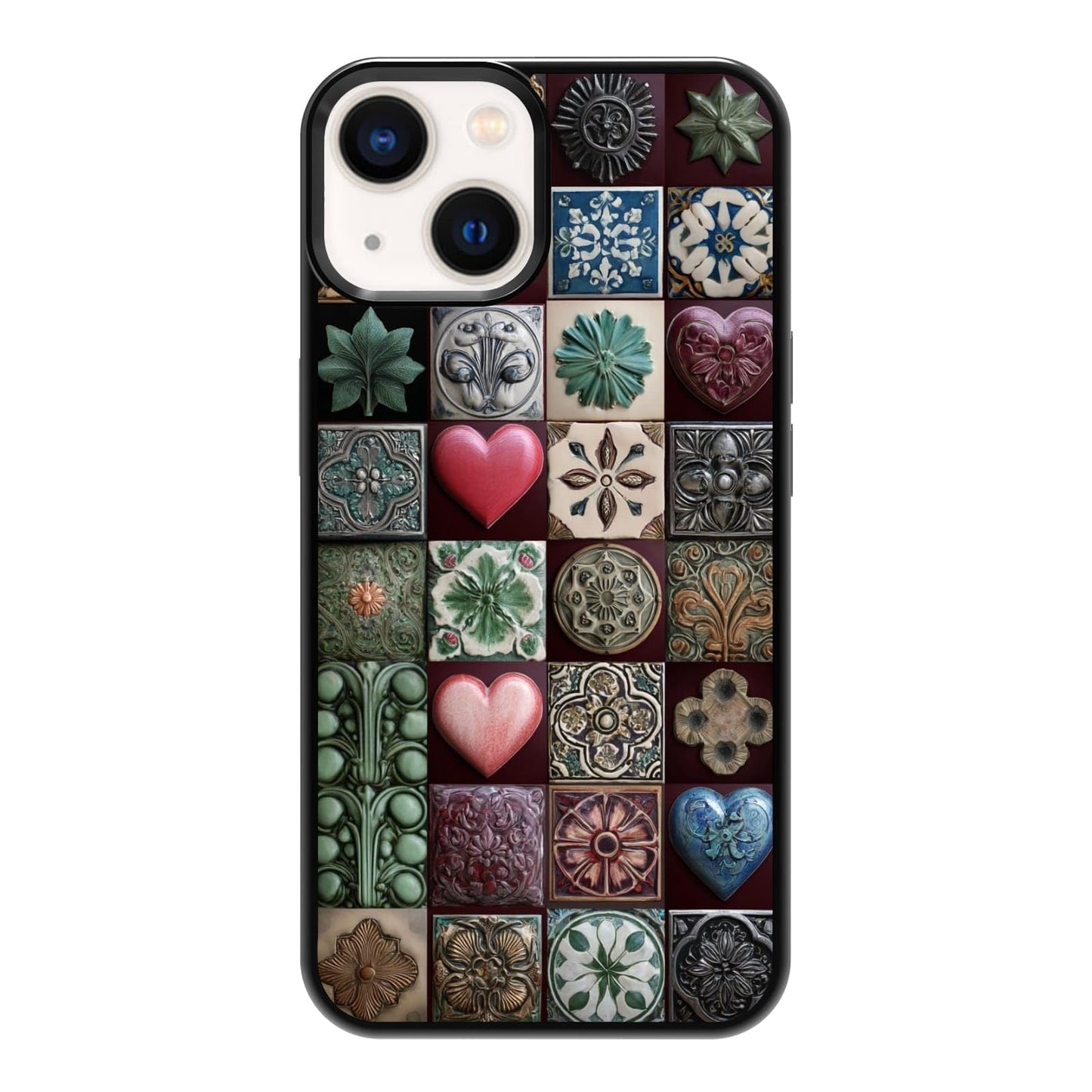 Dark Botanical Wildflower Forest Green Leaf White Blossom Nature Art Phone Case, Shockproof Protective Cover for iPhone 11 12 13 14 15 16 17 Pro Max Plus Mini XR 7 8 SE