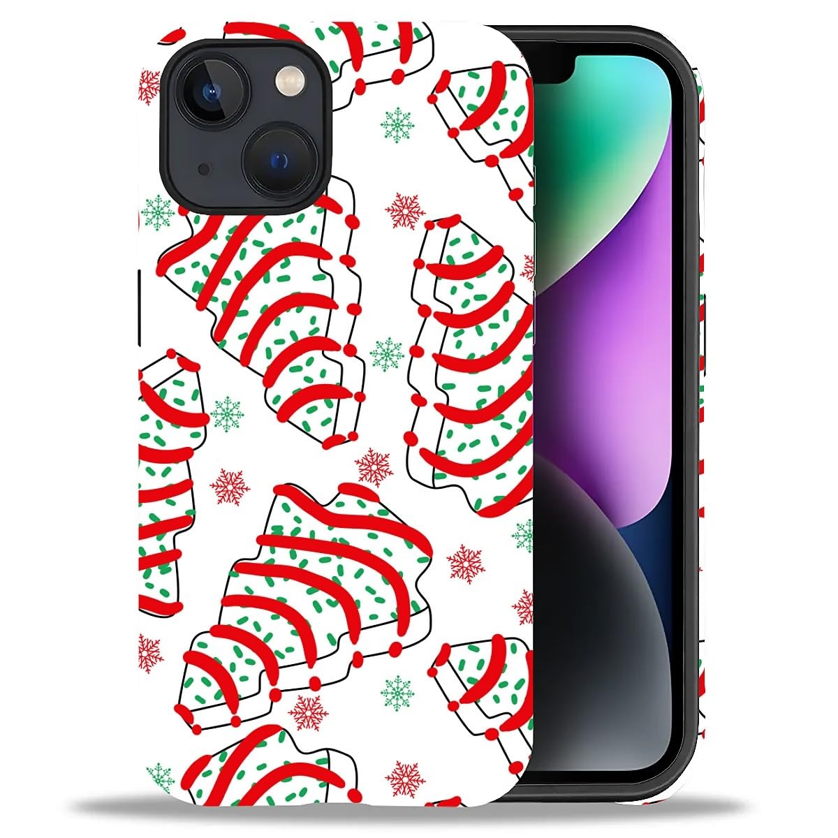 Case for iPhone 17,Drop Protection Hybrid 2-Layer Hard Phone Cover-Vintage Christmas Stamps Collage