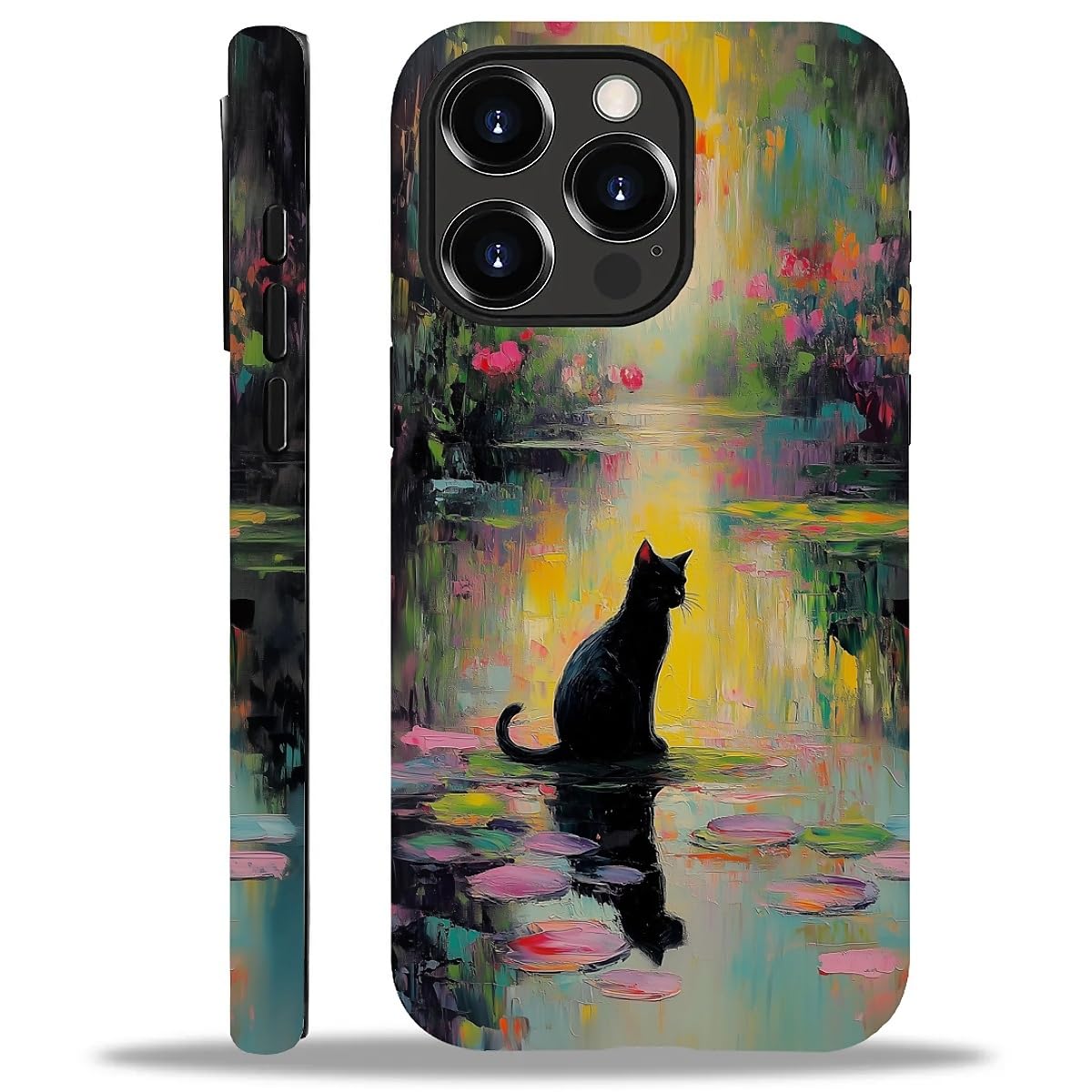 Case for iPhone 16 Pro Max,Aesthetic Frog Pond Splice Exquisitely Pattern Double Protective Phone Cover Cases Soft Silicone for iPhone 16 Pro Max