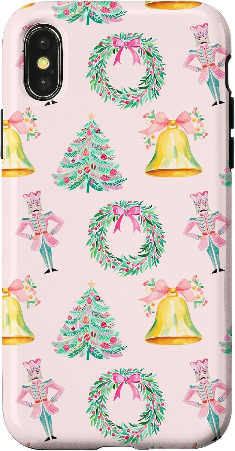 Preppy Pink Christmas Nutcracker Print Case for iPhone 15