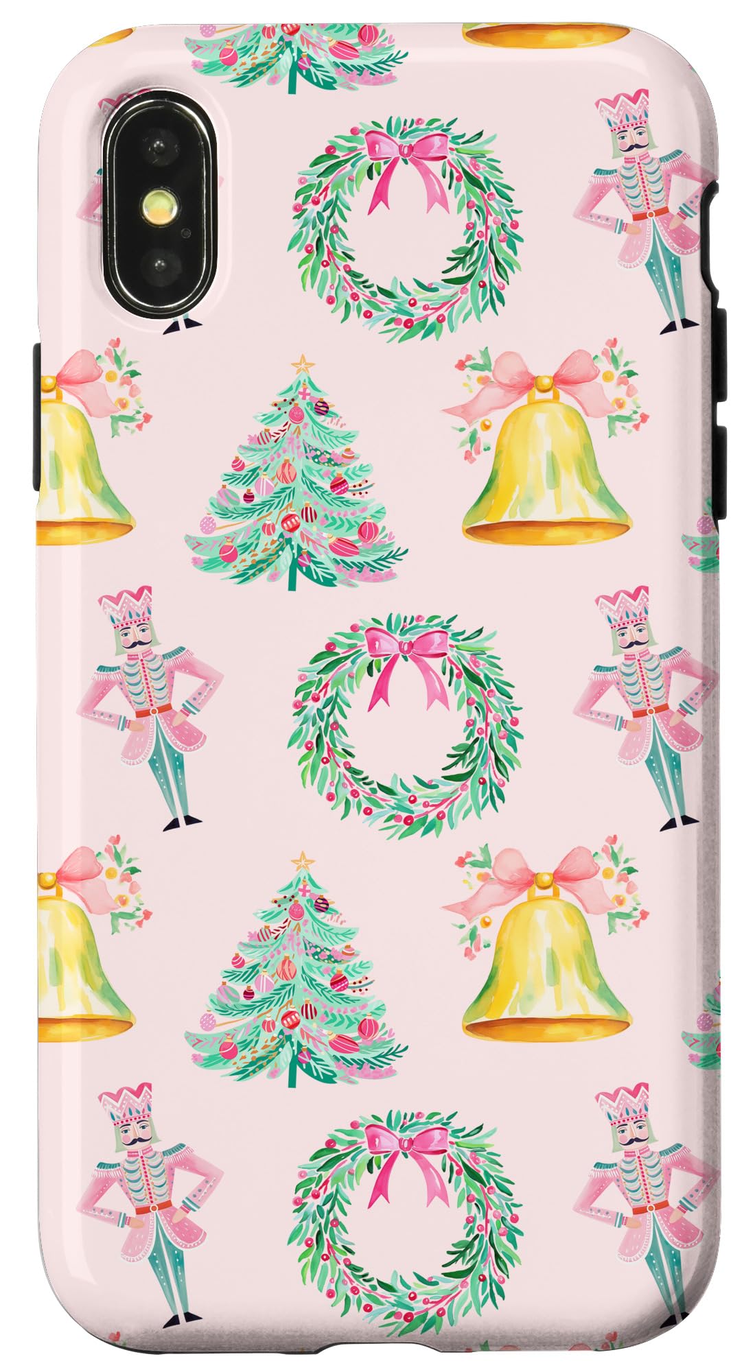 Preppy Pink Christmas Nutcracker Print Case for iPhone 15