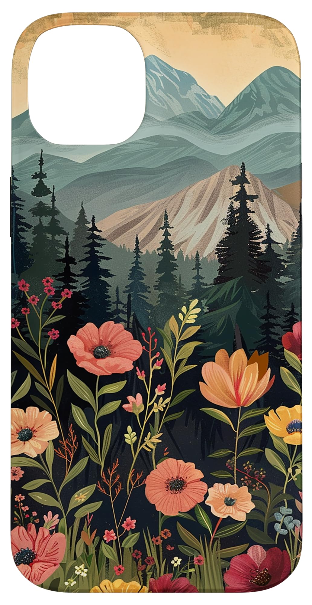 Floral Mountain Boho Pine Tree Forest Nature Case for iPhone 11