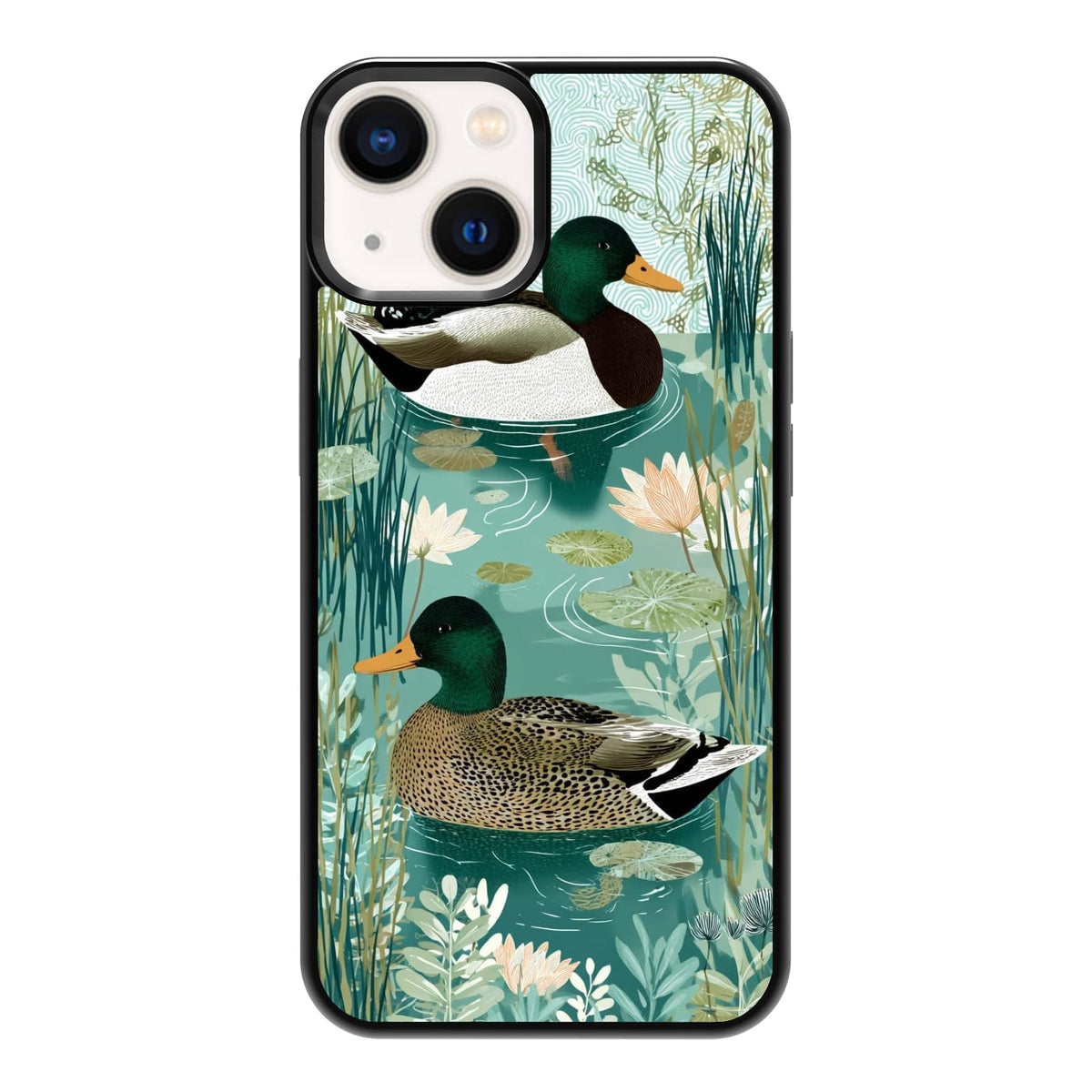 Elegant Forest Green Botanical Leaf and Plant Illustration Phone Case, Shockproof Protective Cover for iPhone 11 12 13 14 15 16 17 Pro Max Plus Mini XR 7 8 SE