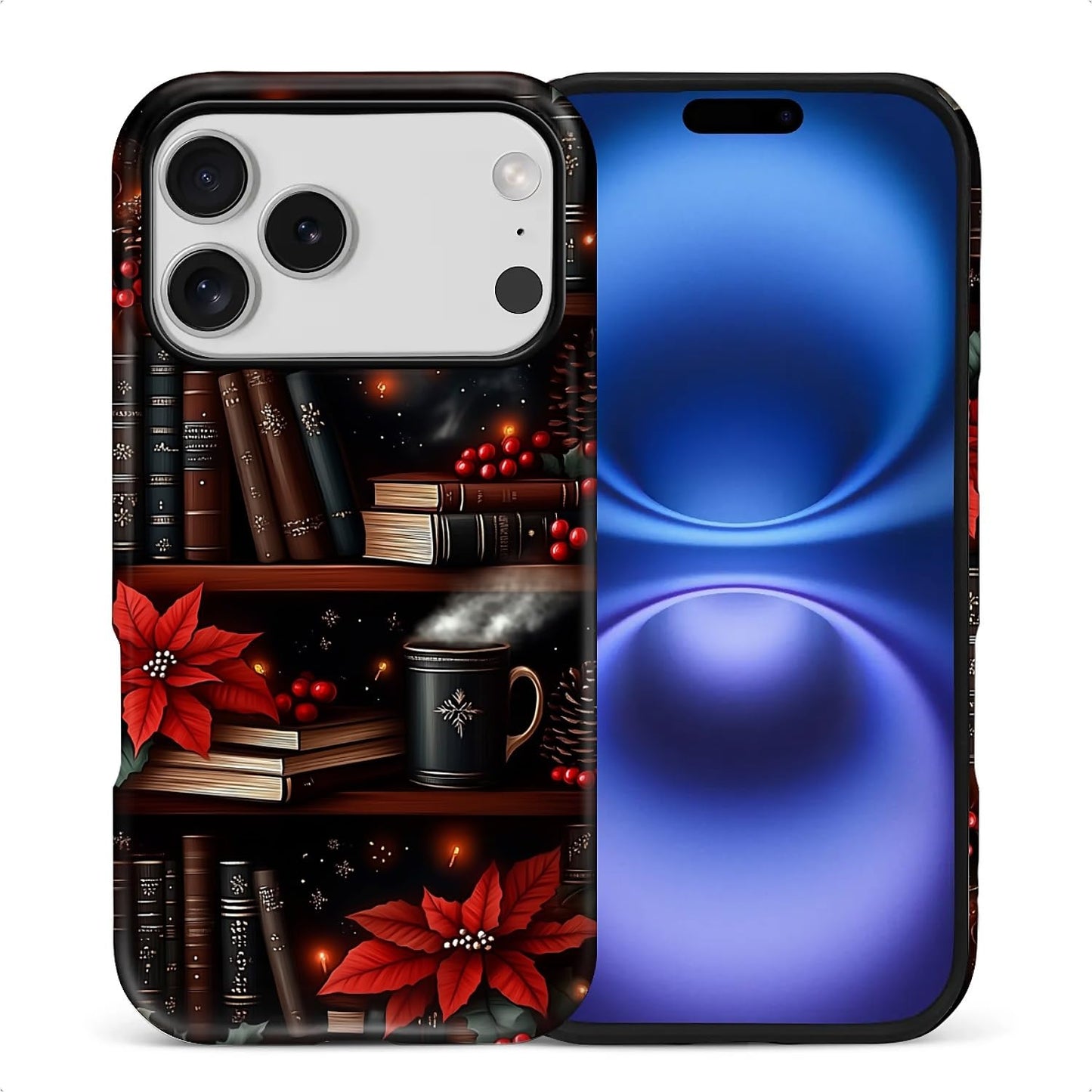 Case for iPhone 17,Drop Protection Hybrid 2-Layer Hard Phone Cover-Vintage Christmas Stamps Collage