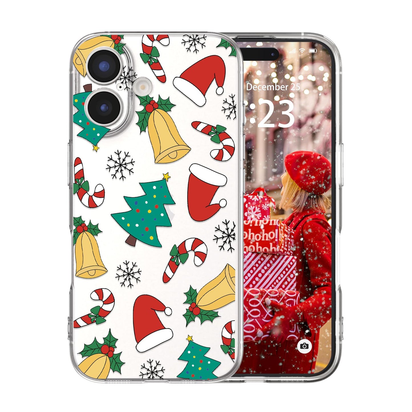 for iPhone 16 Christmas Case Cute Xmas Tree Clear - Gingerbread Man | Xmas Santa Girly Women Girls Kids Snowflakes Candy Winter Holiday Festival Gifts Trendy Soft Protective Cover
