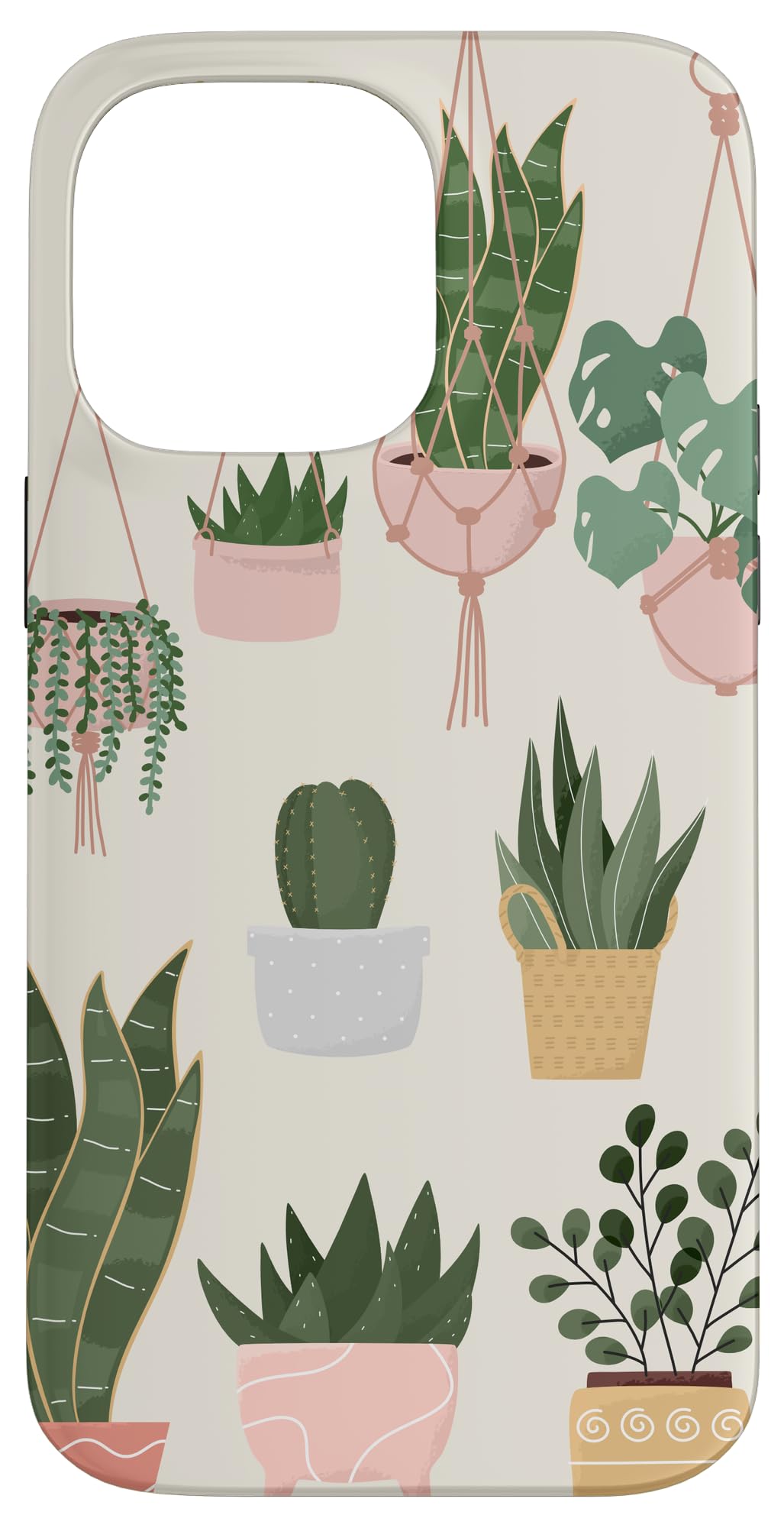Boho Indoor and Outdoor Plant Illustrations Nature Art Phone Case for iPhone 15 Pro Max