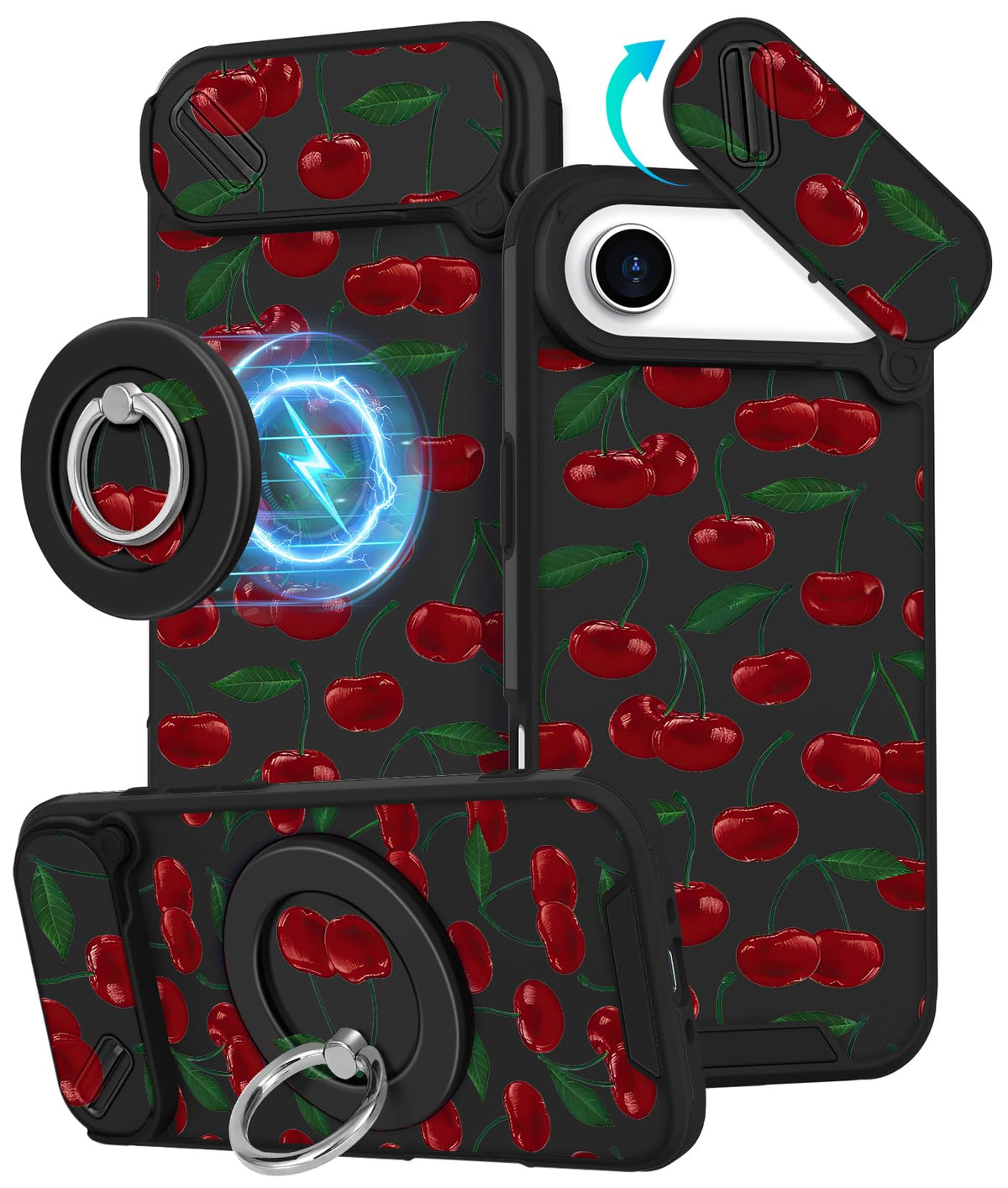 Buleens for iPhone 17 Pro Max Case 6.9 Inch - with Ring Stand & Camera Cover Aesthetic Cute Designed for Women Girls Girly Cartoon Kawaii Dogs Phone Case for iPhone 17 Pro Max Compatible with Magsafe