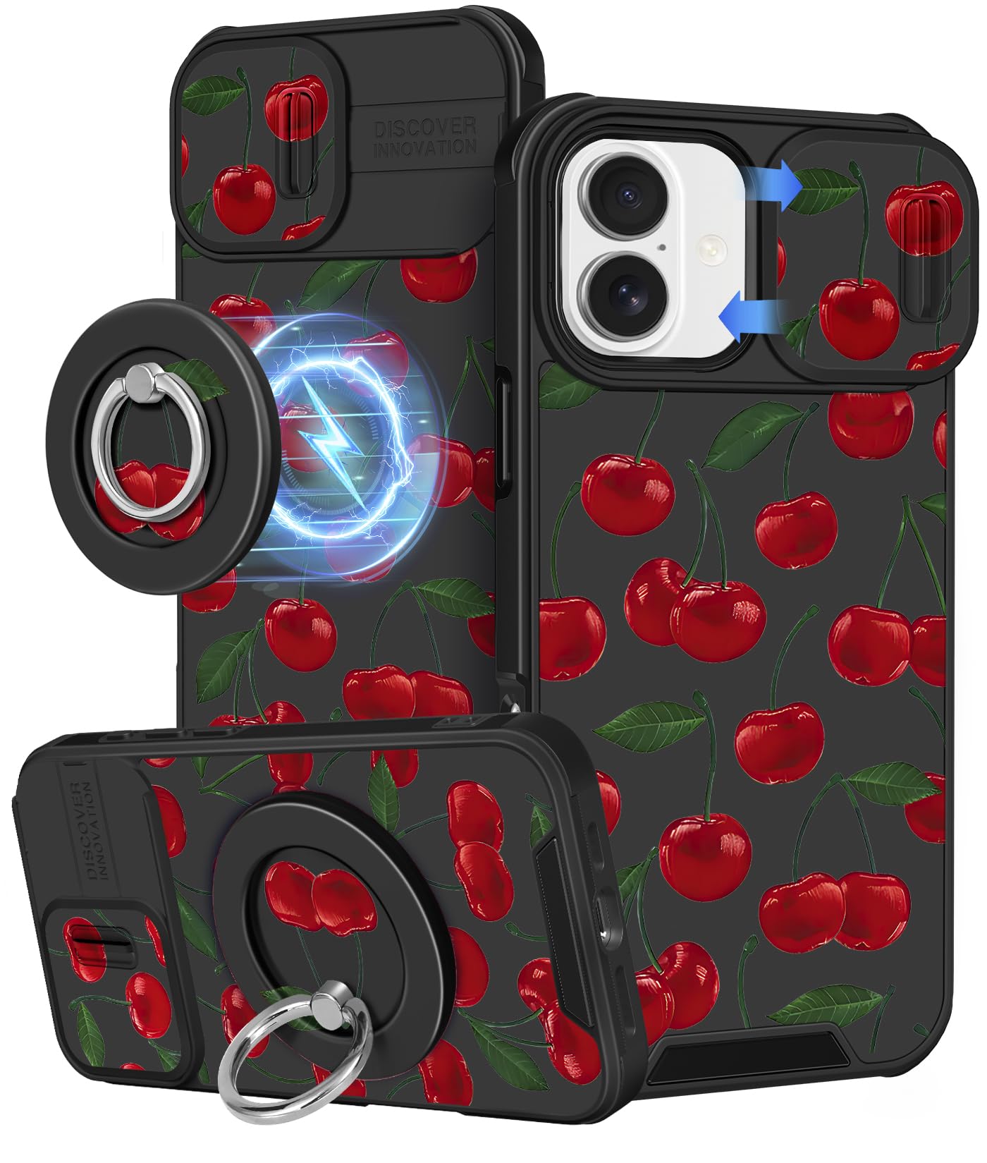 Buleens for iPhone 17 Pro Max Case 6.9 Inch - with Ring Stand & Camera Cover Aesthetic Cute Designed for Women Girls Girly Cartoon Kawaii Dogs Phone Case for iPhone 17 Pro Max Compatible with Magsafe