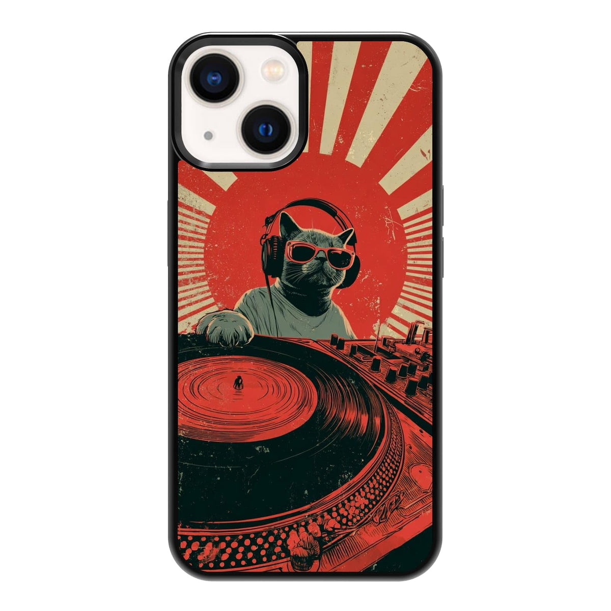 Lush Tropical Monstera Leaves Black Cat Botanical Art Phone Case, Shockproof Protective Cover for iPhone 11 12 13 14 15 16 17 Pro Max Plus Mini XR 7 8 SE