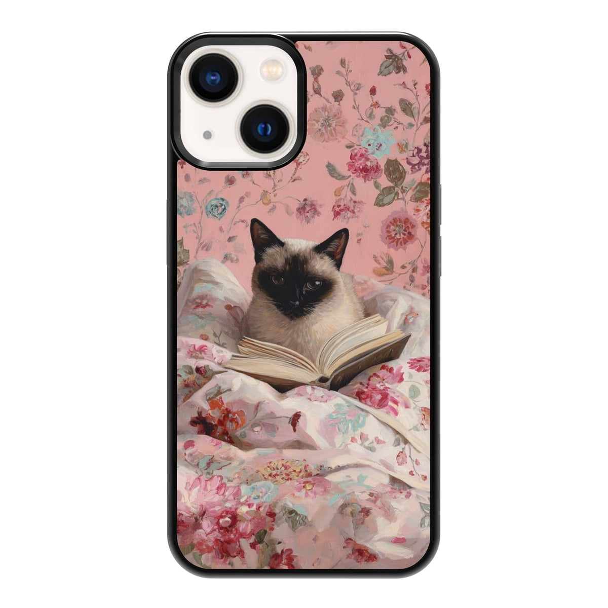 Black Cat Indoor Jungle Potted Plants Bookshelf Dark Green Botanical Urban Forest Phone Case, Shockproof Protective Cover for iPhone 11 12 13 14 15 16 17 Pro Max Plus Mini XR 7 8 SE