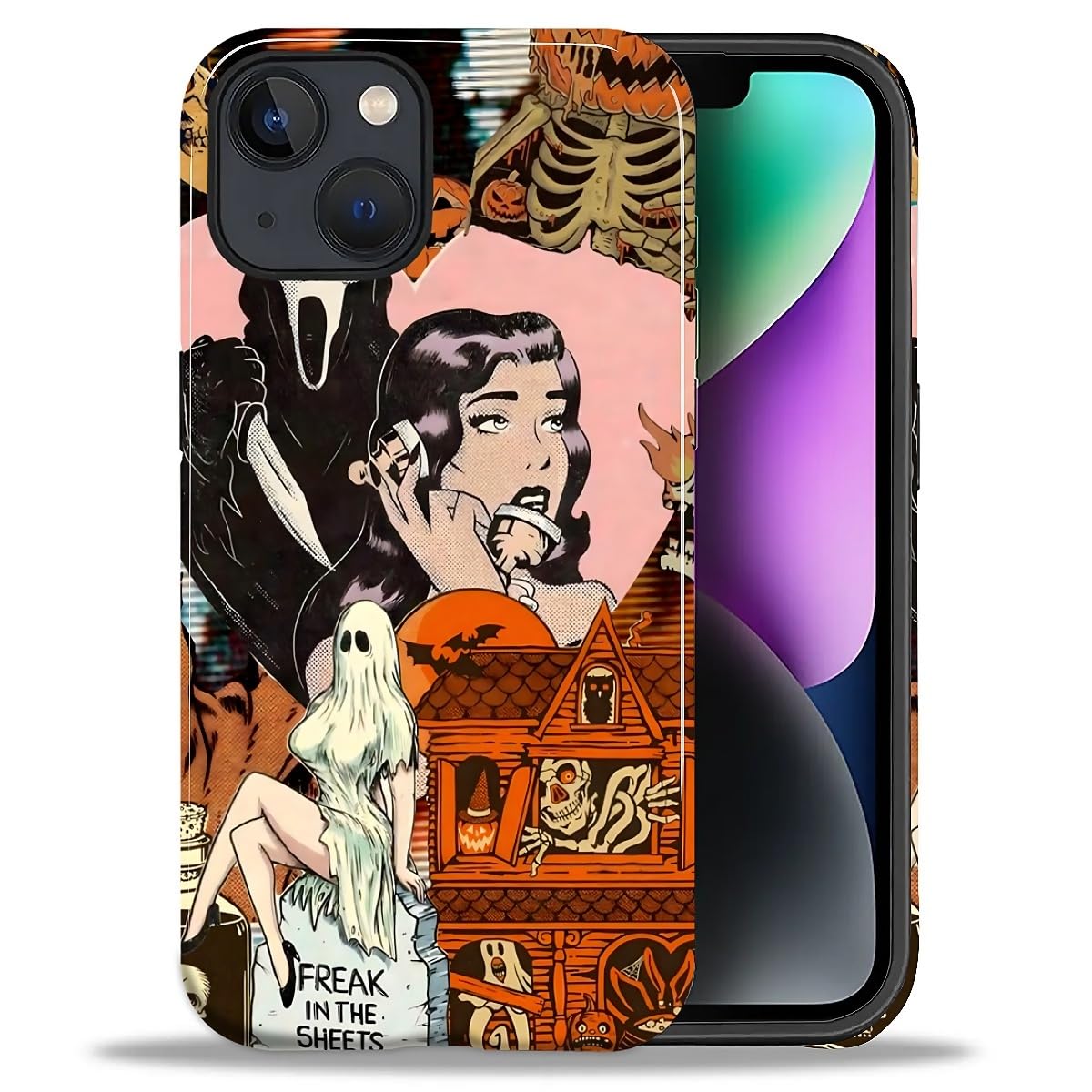 for iPhone 17 Pro Max Case,Hybrid 2-Layer Hard Shell + Silicone Protective Case -Resistant Shockproof- Ally's Dog's Cute College Summer Flower Collage