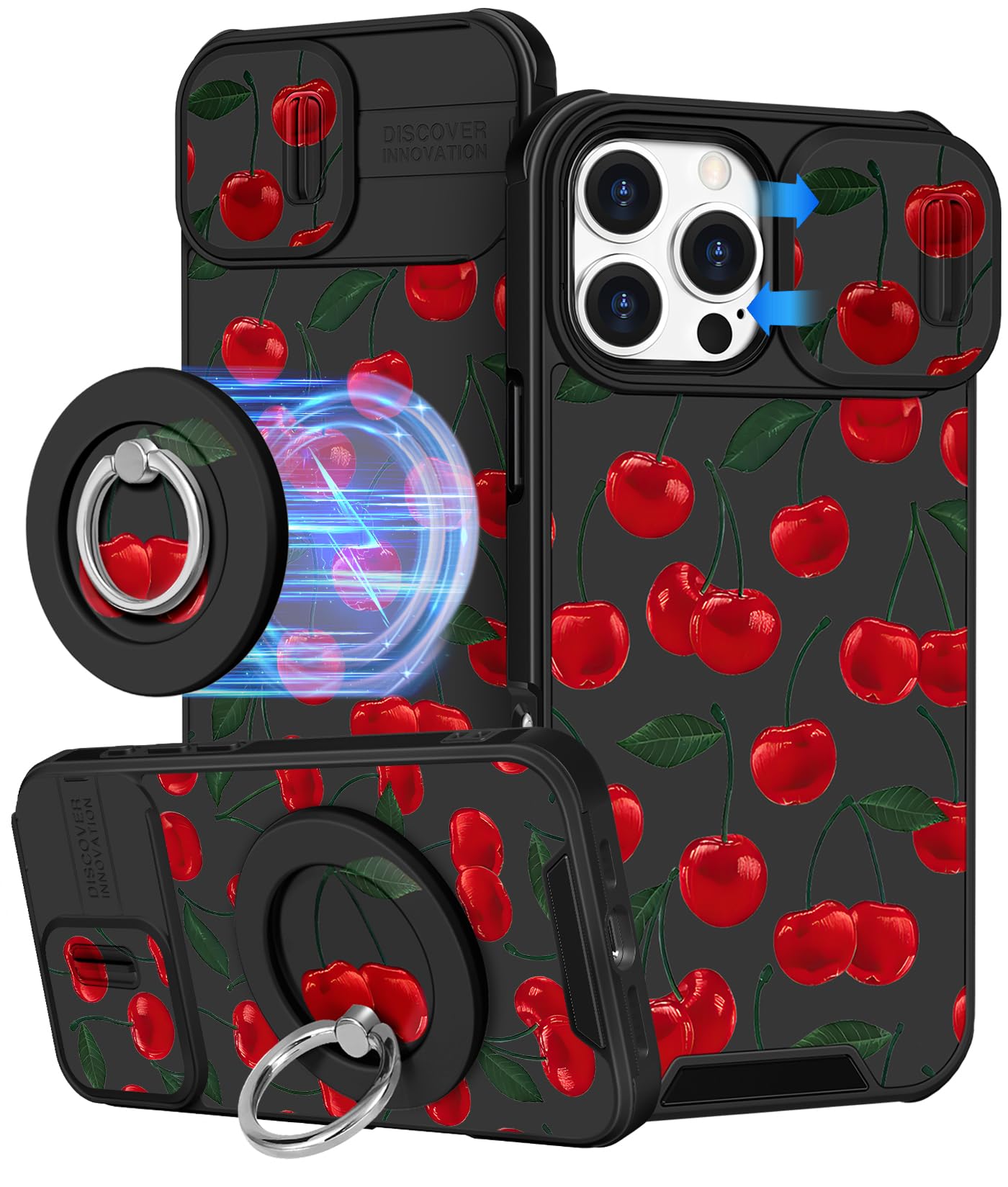 Buleens for iPhone 17 Pro Max Case 6.9 Inch - with Ring Stand & Camera Cover Aesthetic Cute Designed for Women Girls Girly Cartoon Kawaii Dogs Phone Case for iPhone 17 Pro Max Compatible with Magsafe