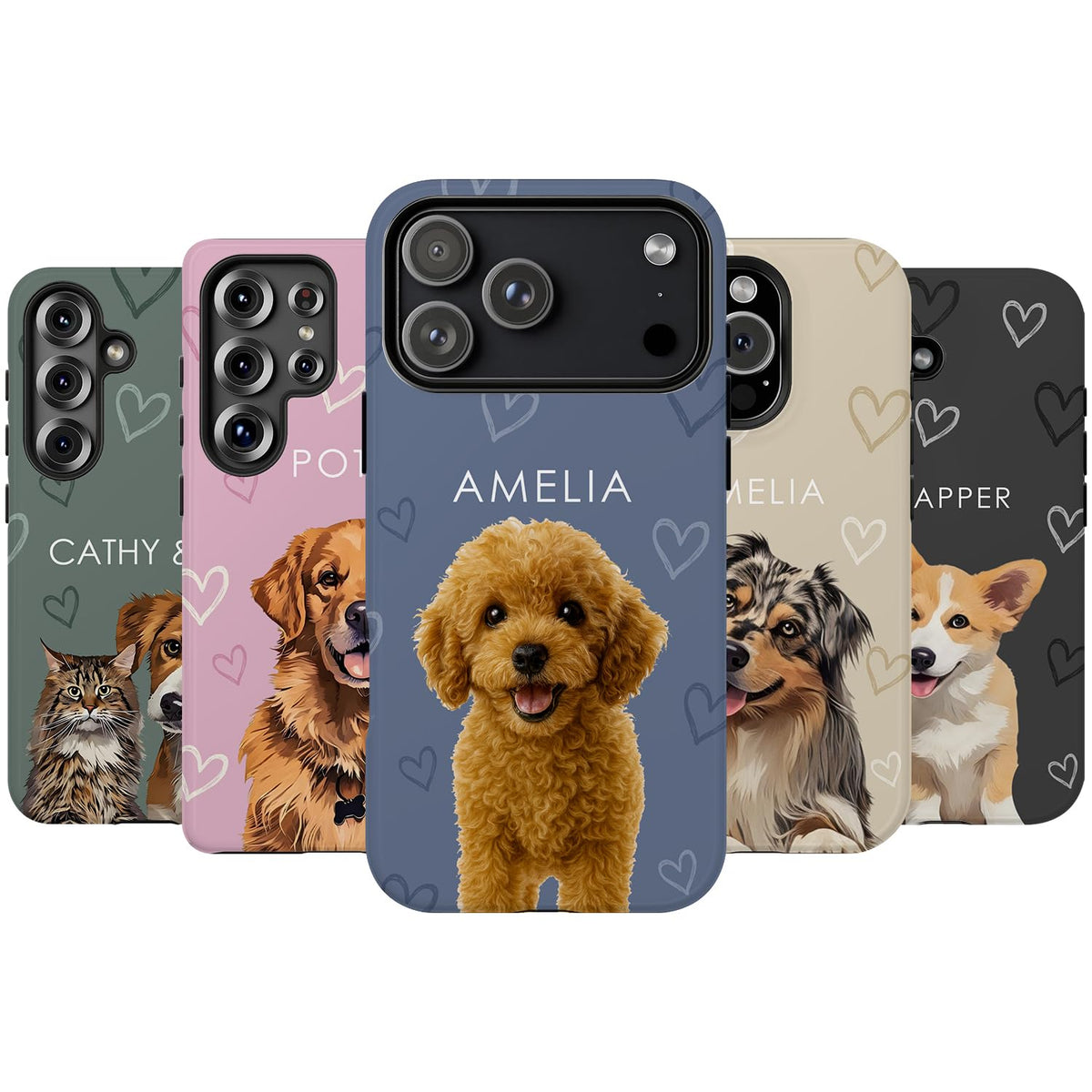 Personalized Pet Photo Phone Case - Custom Name and Picture, Dog Cat Case, Gifts For Dog Mom, Compatible with 17 16 15 14 12 13 11 S24 S24 (Pet 2)