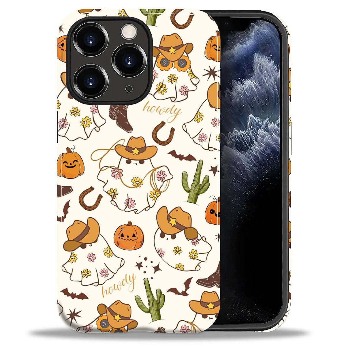 DAIZAG Case for iPhone 13 iPhone 14, Christmas Coffee Snowflake Cane Full-Body Design Hybrid Dual Protection Soft TPU + Hard PC, Shockproof Scratch-Resistant Protective Cover Phone Case for Men Women