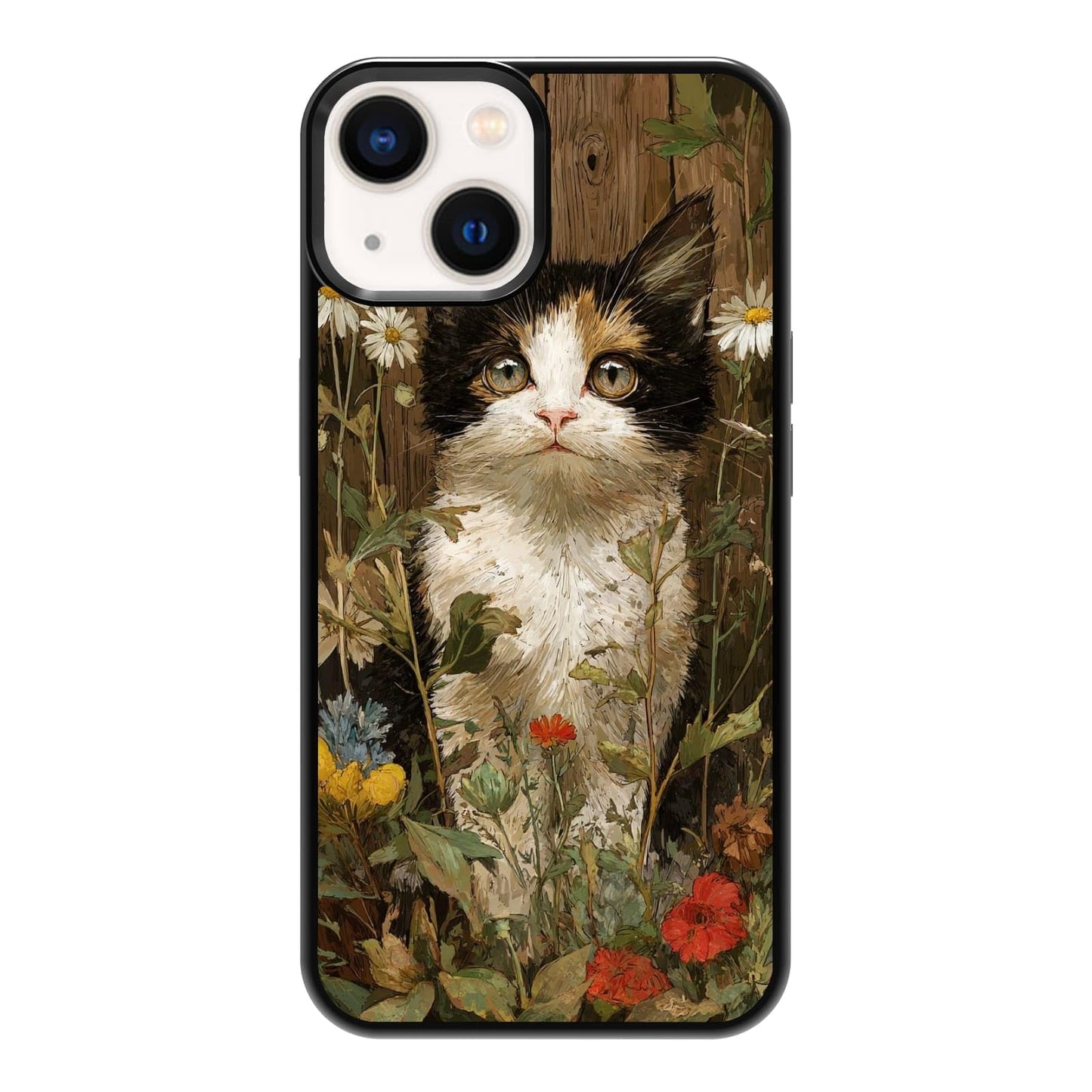 Dark Botanical Wildflower Forest Green Leaf White Blossom Nature Art Phone Case, Shockproof Protective Cover for iPhone 11 12 13 14 15 16 17 Pro Max Plus Mini XR 7 8 SE