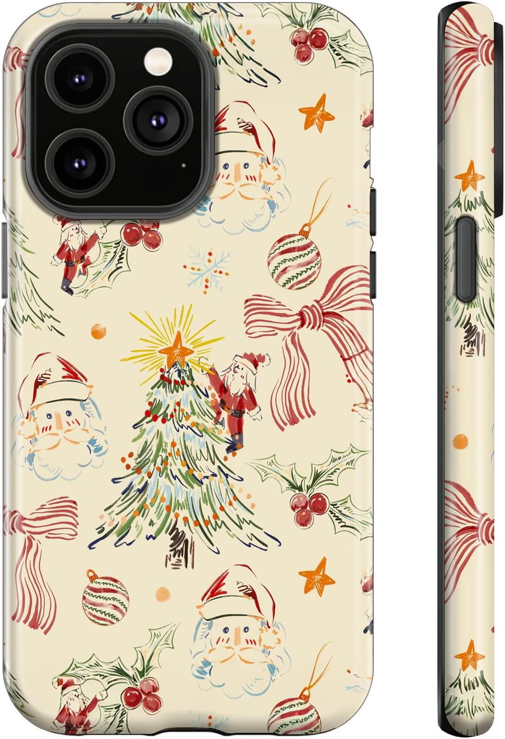 Case for iPhone 12 Pro,iPhone12,Christmas Tree Floral Phone Case for Girl Women Boy Men,Hybrid Durable Shockproof Soft Silicone Cover