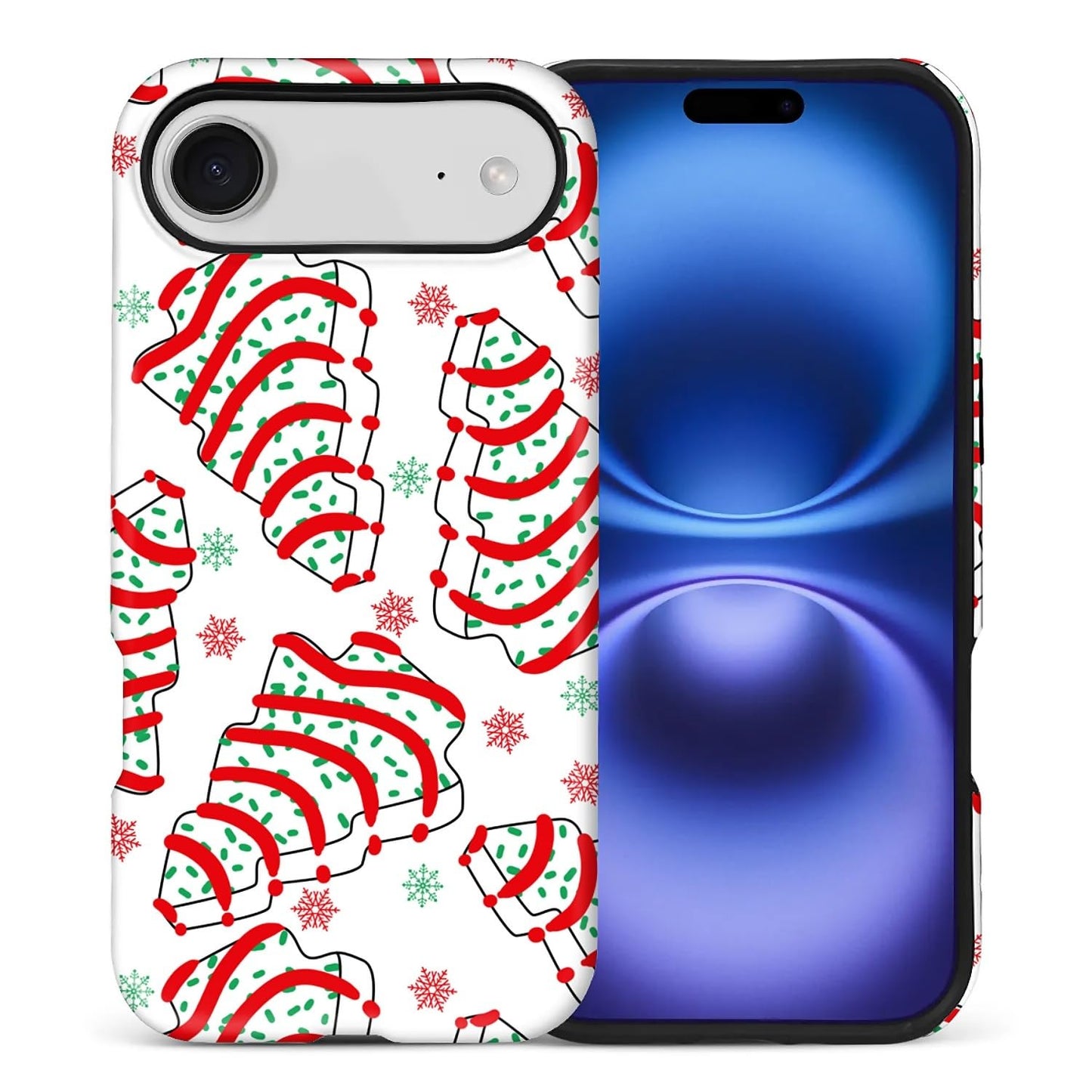 Case for iPhone 17,Drop Protection Hybrid 2-Layer Hard Phone Cover-Vintage Christmas Stamps Collage