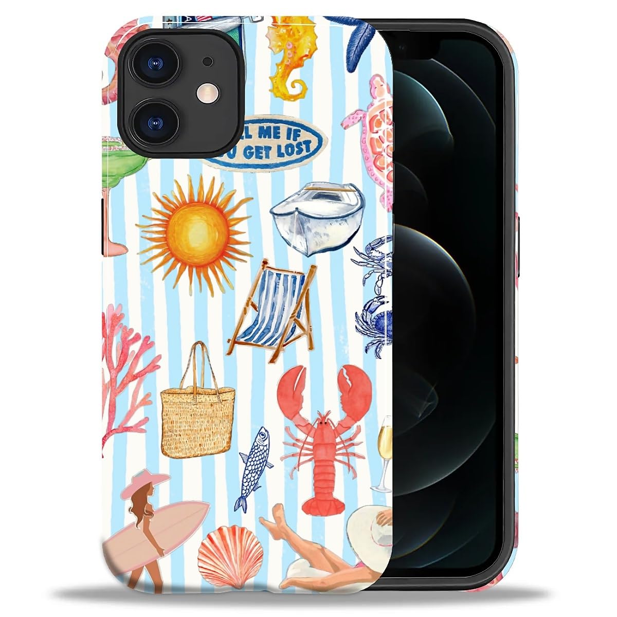 DAIZAG Case for iPhone 13 iPhone 14, Christmas Coffee Snowflake Cane Full-Body Design Hybrid Dual Protection Soft TPU + Hard PC, Shockproof Scratch-Resistant Protective Cover Phone Case for Men Women