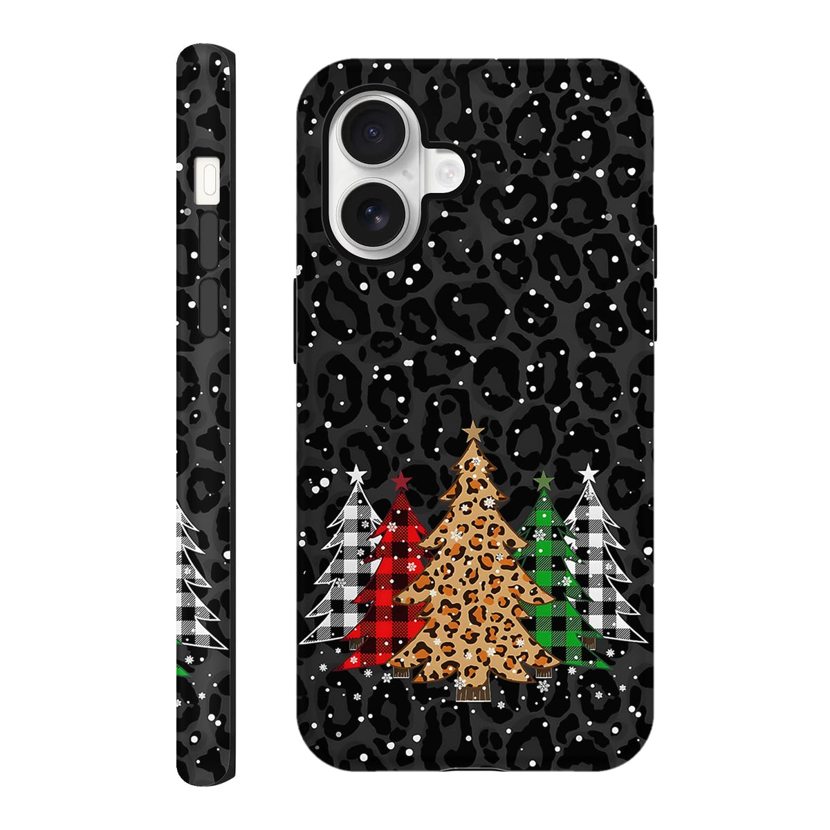 Merry Christmas Phone Case for iPhone 16 6.1", Cute Xmas Case with Snowflake Gingham Plaid Pattern Design 2-in-1 Matte Cover Shockproof Slim Soft TPU Hard PC Protection Girls Women Funda