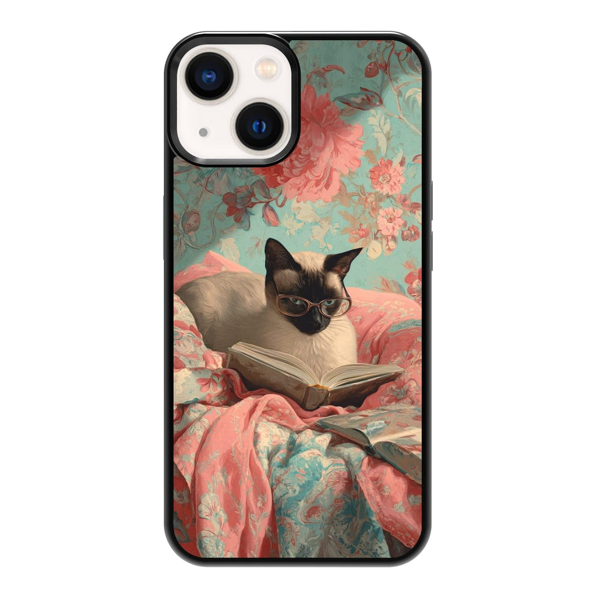 Lush Tropical Monstera Leaves Black Cat Botanical Art Phone Case, Shockproof Protective Cover for iPhone 11 12 13 14 15 16 17 Pro Max Plus Mini XR 7 8 SE