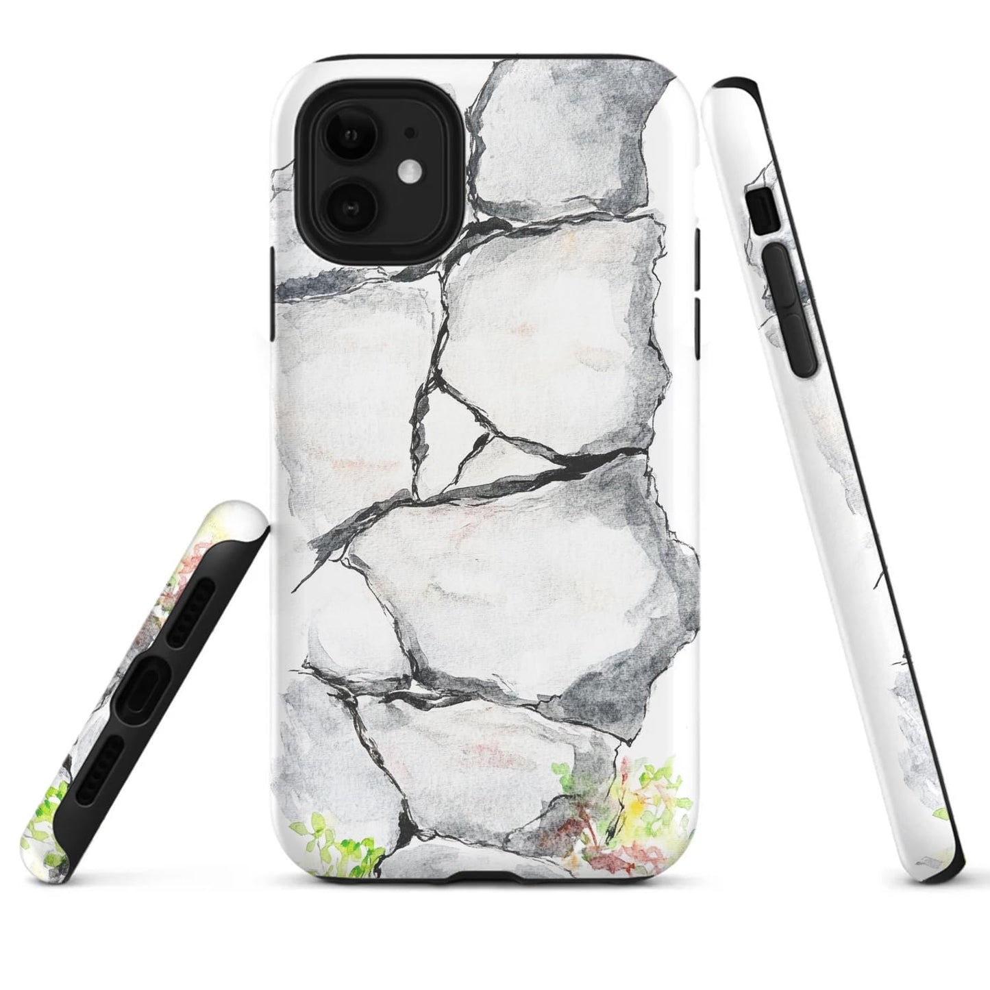Raindrops Potted Plants Phone Case Compatible with iPhone 16 15 14 13 12 Compatible with Samsung Galaxy S25 S24 S21 Ultra FE S22 Dual Layer Sturdy Shockproof Full Protection