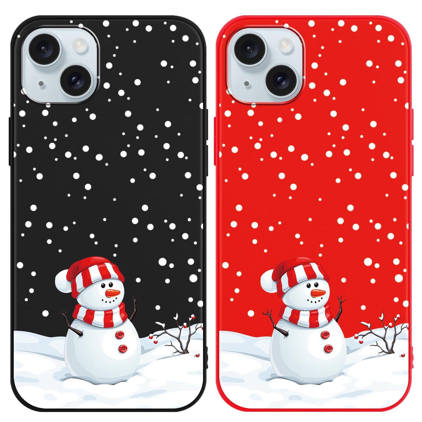 2 Pack Christmas Phone Case for iPhone 16 6.1'', Cute Christmas Tree Pattern Gifts Case with Gingerbread Canes Design Soft TPU Anti-Fall Protective Slim Shockproof Cover for Girl Women Men