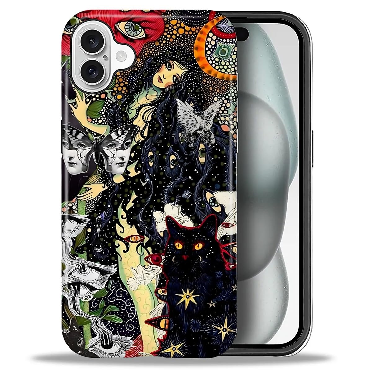 for iPhone 17 Pro Case,Hybrid 2-Layer Hard Shell + Silicone Protective Case -Resistant Shockproof- Ally's Dog's Cute College Summer Flower Collage