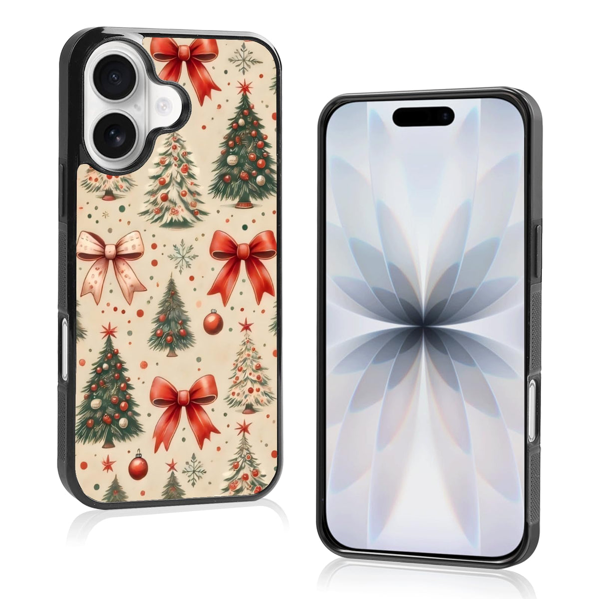 Cute Christmas Tree Bow Phone Case: Kawaii Winter Non-Slip Design Compatible with iPhone 13./14 Case for Women & Girl（14）