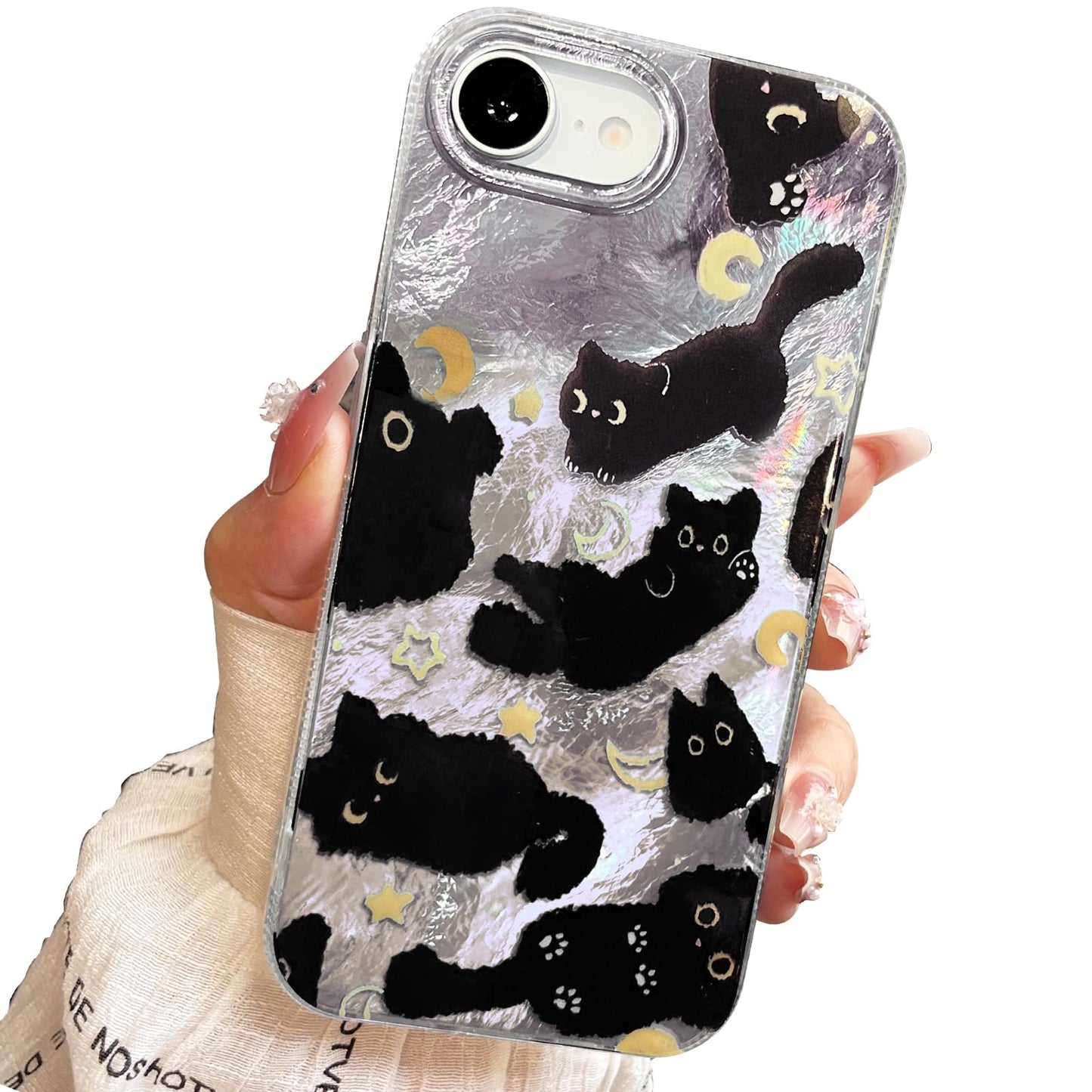 for iPhone 13 Case & iPhone 14 Case Shiny Cute cat Design,Fun Dog Soft Slim TPU Shockproof Protective Bumper Adorable Phone Cases Cover for Women Girls Aesthetic,iPhone 14/13 6.1"