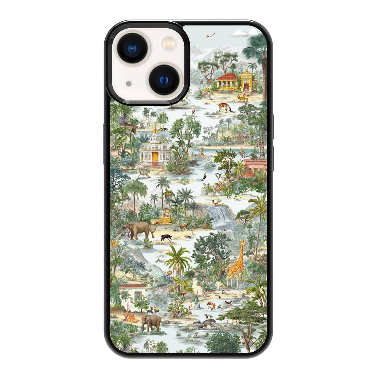 Elegant Forest Green Botanical Leaf and Plant Illustration Phone Case, Shockproof Protective Cover for iPhone 11 12 13 14 15 16 17 Pro Max Plus Mini XR 7 8 SE