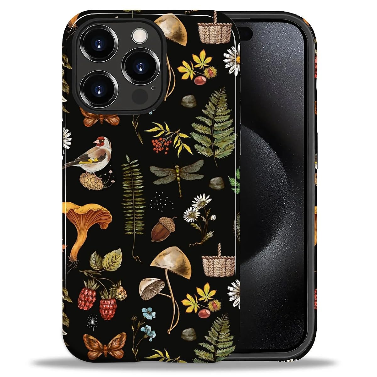 DAIZAG Case for iPhone 13 iPhone 14, Christmas Coffee Snowflake Cane Full-Body Design Hybrid Dual Protection Soft TPU + Hard PC, Shockproof Scratch-Resistant Protective Cover Phone Case for Men Women