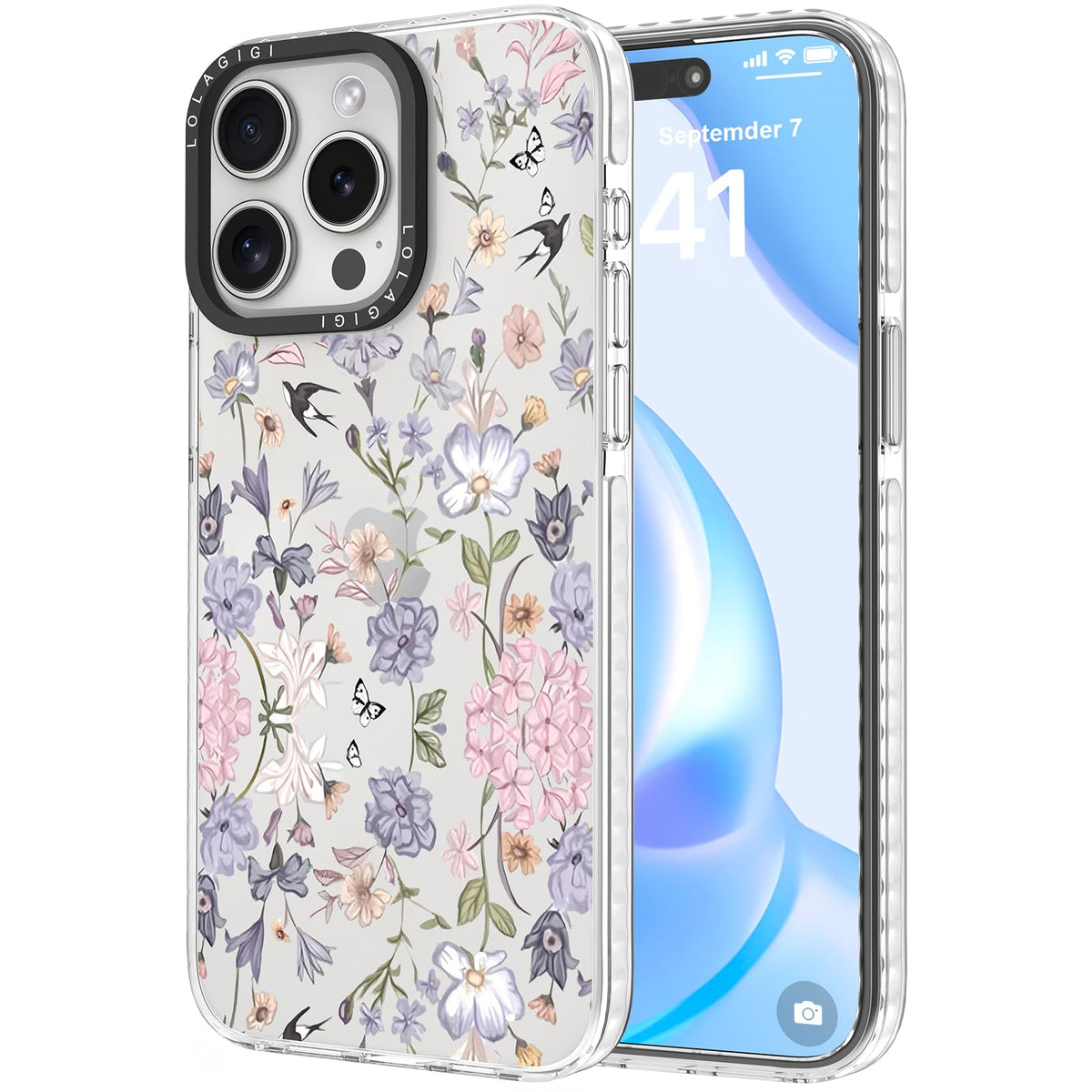 Case for iPhone 16 Pro Max Purple Cute Puppy Dog Animal Print | Kawaii Aesthetic Girly Design, Supports Wireless Charging, Shockproof Protection Soft TPU Phone Cover, 6.9"
