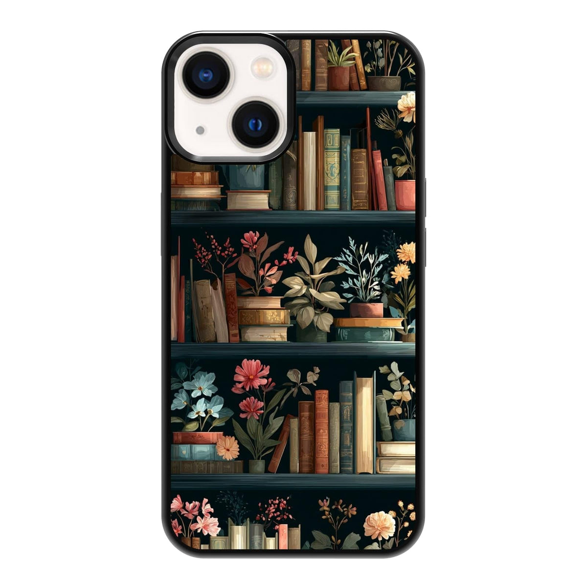 Urban Jungle Bookshelf Houseplant Study Room Phone Case, Shockproof Protective Cover for iPhone 11 12 13 14 15 16 17 Pro Max Plus Mini XR 7 8 SE