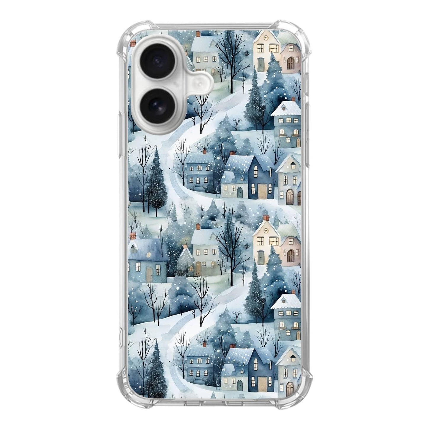 Christmas Snowflakes Pattern Phone Case Compatible with iPhone 17，Red Christmas Falling Snowflake Cool Trendy TPU Bumper Protective Cover Case for iPhone 17