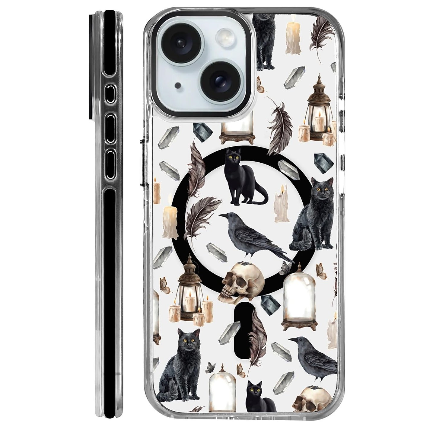 for iPhone 15 Case,Compatible with MagSafe,The Transparent TPU Silicone Protects The Phone Case from Drops, Slips and Fingerprints.Blue Ocean Whale Shark Octopus Turtle Collage