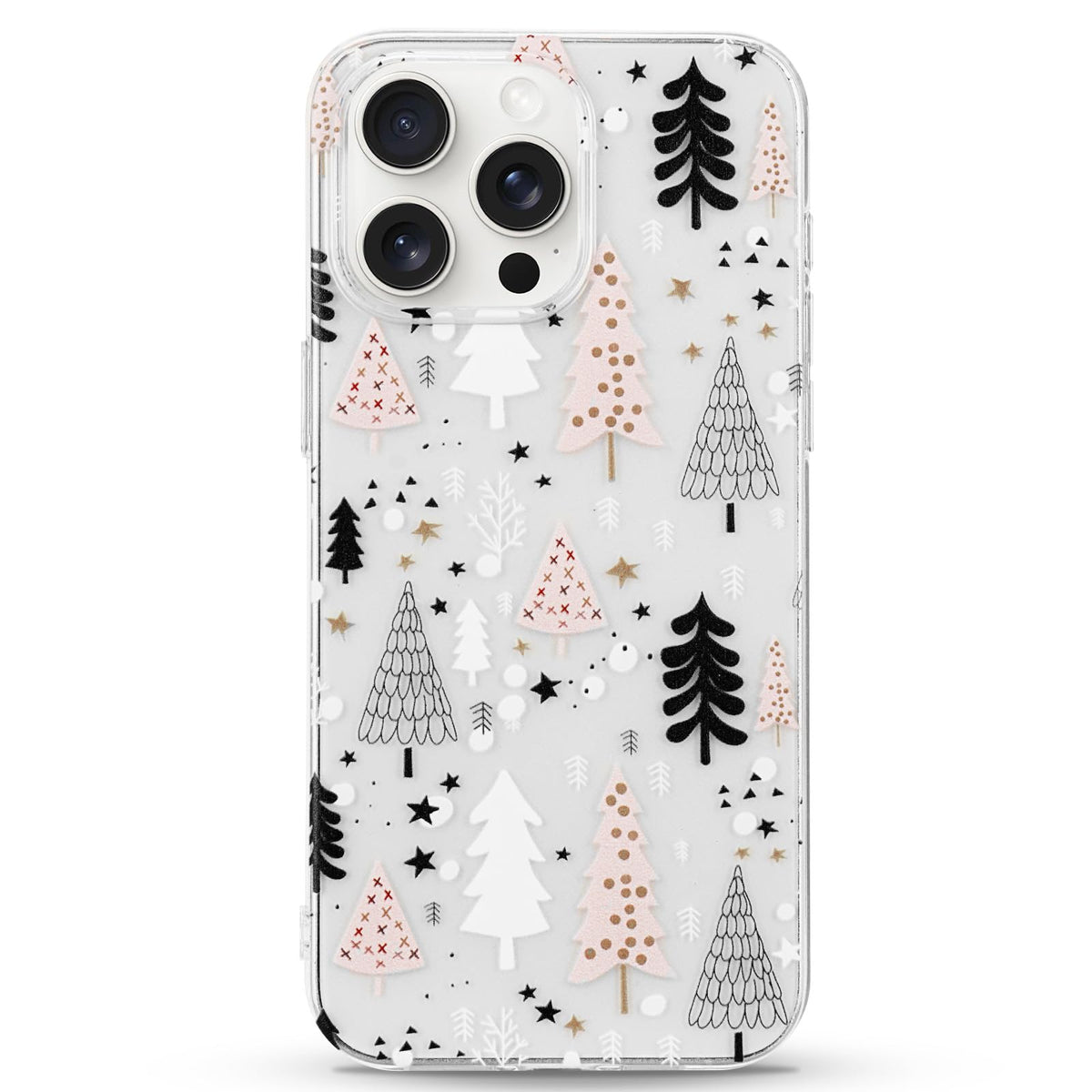 LCHULLE for iPhone 12/12 Pro Christmas Case Xmas Santa Holiday Clear Case | Cute Transparent Design for Women Men Kids, Slim Fit Soft TPU Silicone Shockproof Protective Back Cover - Xmas Tree