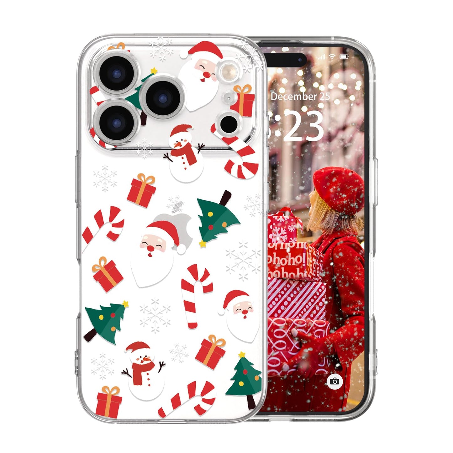 for iPhone 16 Christmas Case Cute Xmas Tree Clear - Gingerbread Man | Xmas Santa Girly Women Girls Kids Snowflakes Candy Winter Holiday Festival Gifts Trendy Soft Protective Cover