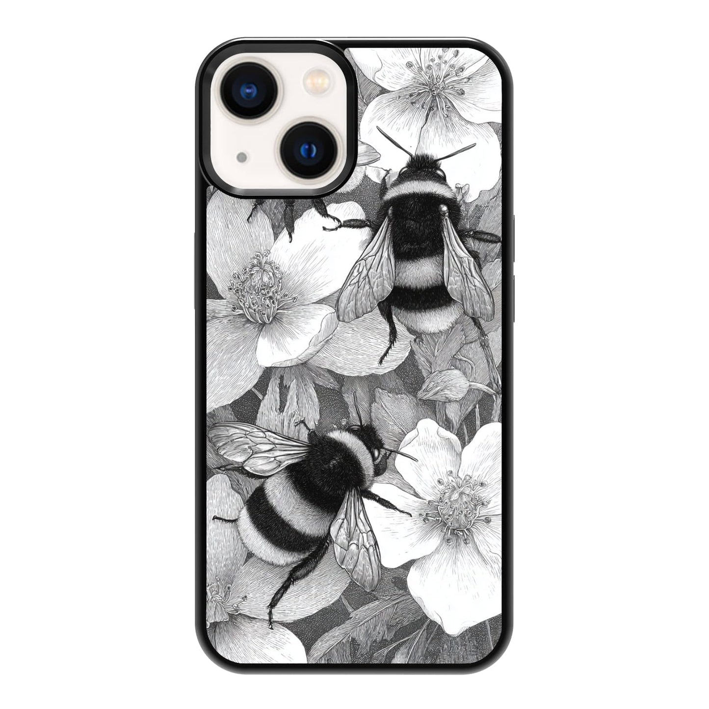 Elegant Forest Green Botanical Leaf and Plant Illustration Phone Case, Shockproof Protective Cover for iPhone 11 12 13 14 15 16 17 Pro Max Plus Mini XR 7 8 SE
