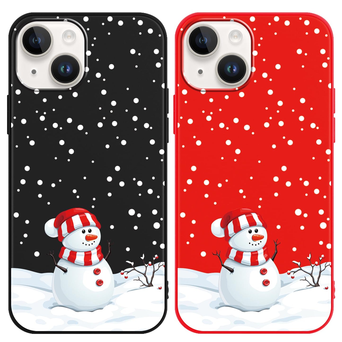 2 Pack Christmas Phone Case for iPhone 16 6.1'', Cute Christmas Tree Pattern Gifts Case with Gingerbread Canes Design Soft TPU Anti-Fall Protective Slim Shockproof Cover for Girl Women Men